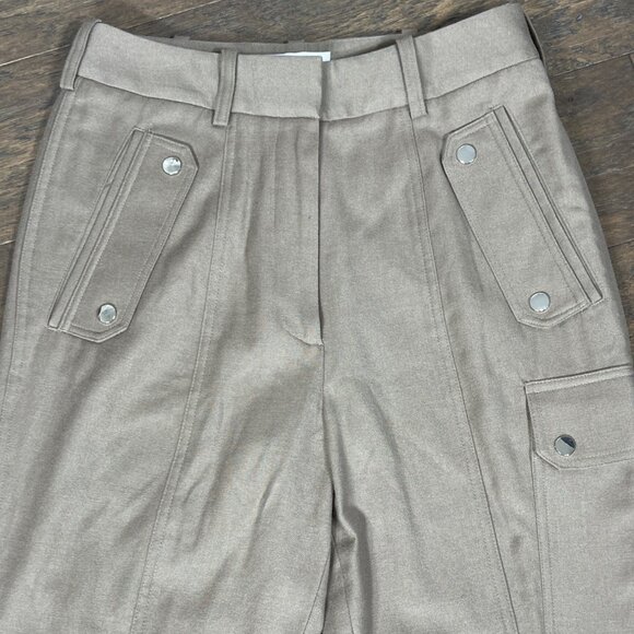 REISS Kyla Wool Combat Pant Taupe Sz 6 NWT - Picture 3 of 7